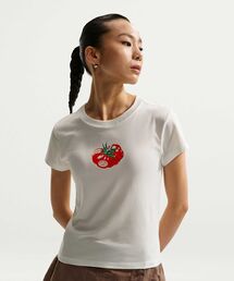 NIKE | ナイキ スポーツウェア チル ニット ウィメンズ スリム モッドクロップド Tシャツ / Nike Sportswear Chill Knit Women's Slim Mod-Cropped T-Shirt IO3532-133 Sail(Tシャツ/カットソー)
