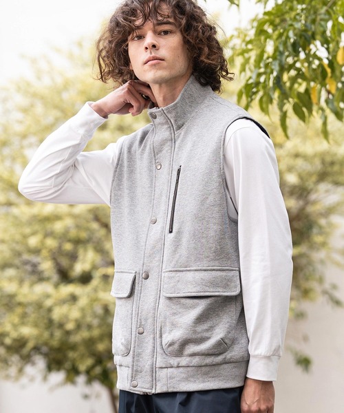 CAMBIO（カンビオ）の「mcg3790- 裏毛ミリタリーハイネックベスト(BP-BFS0096)（ベスト・メンズ・カーキ/ブラック/グレー・L/M/S）」の2枚目の写真