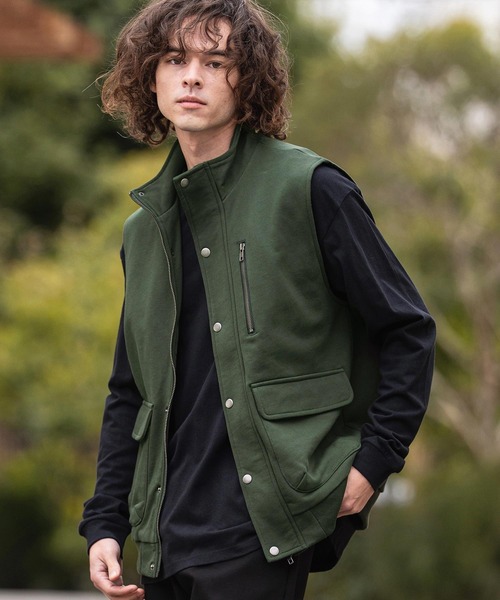 CAMBIO（カンビオ）の「mcg3790- 裏毛ミリタリーハイネックベスト(BP-BFS0096)（ベスト・メンズ・カーキ/ブラック/グレー・L/M/S）」の3枚目の写真