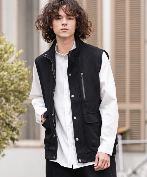 CAMBIO（カンビオ）の「mcg3790- 裏毛ミリタリーハイネックベスト(BP-BFS0096)（ベスト・メンズ・カーキ/ブラック/グレー・L/M/S）」の6枚目の写真