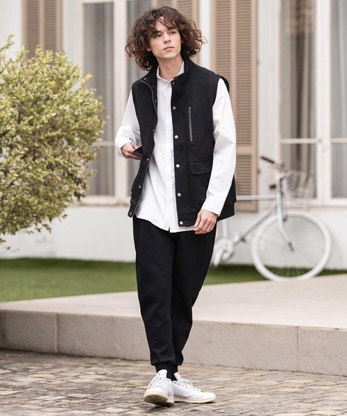 CAMBIO（カンビオ）の「mcg3790- 裏毛ミリタリーハイネックベスト(BP-BFS0096)（ベスト・メンズ・カーキ/ブラック/グレー・L/M/S）」の8枚目の写真