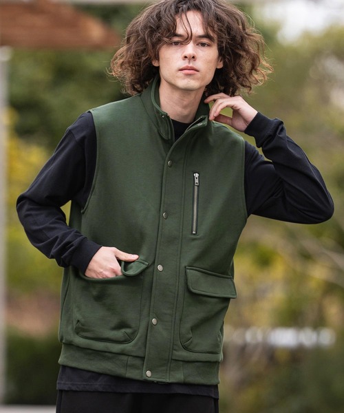 CAMBIO（カンビオ）の「mcg3790- 裏毛ミリタリーハイネックベスト(BP-BFS0096)（ベスト・メンズ・カーキ/ブラック/グレー・L/M/S）」の16枚目の写真