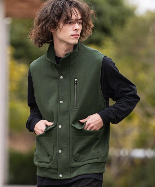 CAMBIO（カンビオ）の「mcg3790- 裏毛ミリタリーハイネックベスト(BP-BFS0096)（ベスト・メンズ・カーキ/ブラック/グレー・L/M/S）」の18枚目の写真