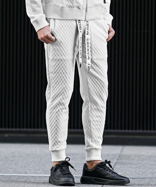 SOMEDIFF（サムディフ）の「リラックスジョガーパンツ メンズ スウェットパンツ ウエストゴム イージーパンツ 春服（スウェットパンツ・メンズ・ホワイト/ブラック・M/XL/L）」の2枚目の写真