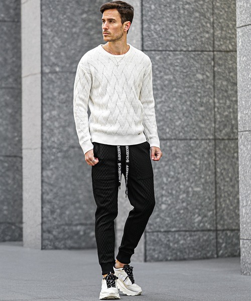 SOMEDIFF（サムディフ）の「リラックスジョガーパンツ メンズ スウェットパンツ ウエストゴム イージーパンツ 春服（スウェットパンツ・メンズ・ホワイト/ブラック・M/XL/L）」の13枚目の写真