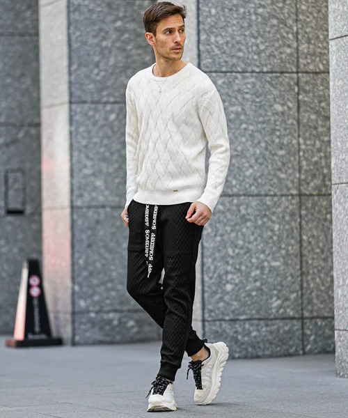 SOMEDIFF（サムディフ）の「リラックスジョガーパンツ メンズ スウェットパンツ ウエストゴム イージーパンツ 春服（スウェットパンツ・メンズ・ホワイト/ブラック・M/XL/L）」の12枚目の写真
