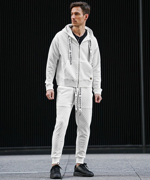 SOMEDIFF（サムディフ）の「リラックスジョガーパンツ メンズ スウェットパンツ ウエストゴム イージーパンツ 春服（スウェットパンツ・メンズ・ホワイト/ブラック・M/XL/L）」の3枚目の写真