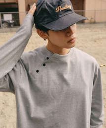 XERO（ゼロ）の「サイドヘンリーネックロングスリーブ[メランジグレー]（Tシャツ/カットソー）」