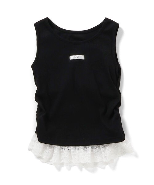 algy(アルジー)の「パット付きレイヤードタンク(タンクトップ・キッズ・オフホワイト/ブラック/サックスブルー・130/150/140/160)」の3枚目の写真