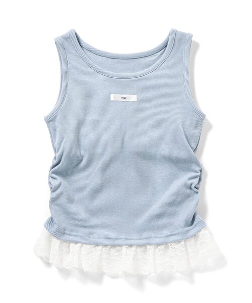 algy(アルジー)の「パット付きレイヤードタンク(タンクトップ・キッズ・オフホワイト/ブラック/サックスブルー・130/150/140/160)」の4枚目の写真