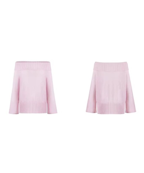 Fano Studios（ファノ ストゥディオズ）の「ベルスリーブ オフショルダー ニットトップス FX26S024【Fano Studios】【2026SS】（ニット/セーター・レディース・ピンク・L/M/S）」の11枚目の写真