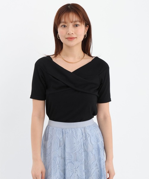 Andemiu(アンデミュウ)の「クロスオフショルカットソー659220(Tシャツ/カットソー・レディース・ブラック/モカ・FREE)」の13枚目の写真