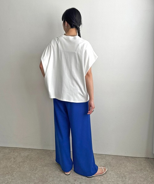 LHELBIE(レルビエ)の「ドロストボックスロゴTシャツ(Tシャツ/カットソー・レディース・チャコールグレー/イエロー×グリーン/オフホワイト・M)」の20枚目の写真