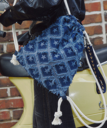 MILK WAVE（ミルクウェーブ）の「ギャラクシーグランジデニムクロスバッグ＆ジムバッグ（ストリングバッグ）（バックパック/リュック）」