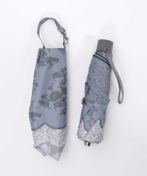 axes femme（アクシーズファム）の「レース柄晴雨兼用折りたたみ傘（長傘・レディース・チャコール/ラベンダー・FREE）」の11枚目の写真