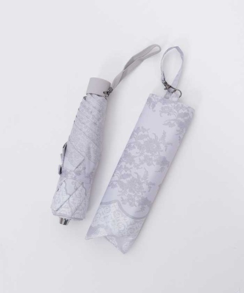 axes femme（アクシーズファム）の「レース柄晴雨兼用折りたたみ傘（長傘・レディース・チャコール/ラベンダー・FREE）」の18枚目の写真