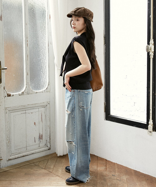 PEACH JOHN(ピーチジョン)の「PEACH JOHN × PUBLUX/ピーチ・ジョン <接触冷感>肩掛け ノースリーブ サマーニット トップス 限定展開(ニット/セーター・レディース・ブラック/ナチュラル/ベージュ/ネイビー・フリ-)」の10枚目の写真