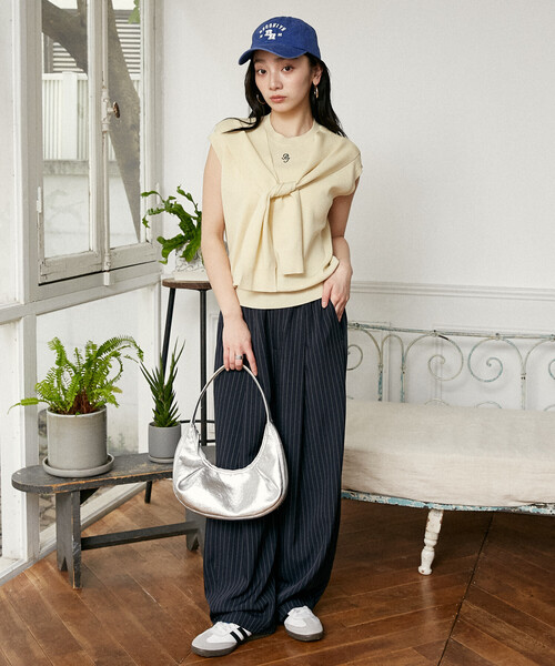 PEACH JOHN(ピーチジョン)の「PEACH JOHN × PUBLUX/ピーチ・ジョン <接触冷感>肩掛け ノースリーブ サマーニット トップス 限定展開(ニット/セーター・レディース・ブラック/ナチュラル/ベージュ/ネイビー・フリ-)」の16枚目の写真