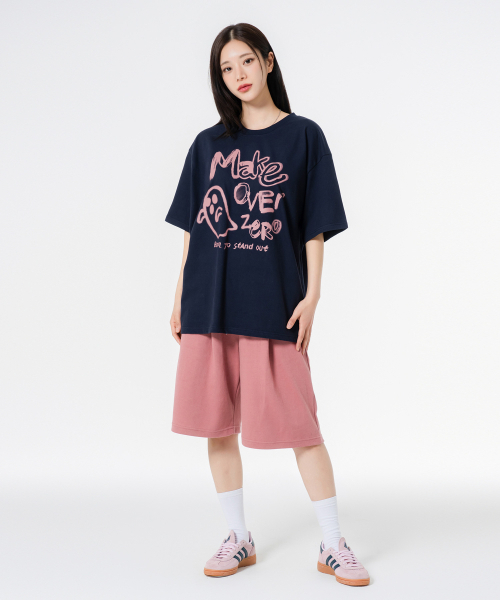 MOZMOZ(モズモズ)の「ゴーストドローイングオーバーサイズ半袖Tシャツネイビー(Tシャツ/カットソー・レディース・その他・1/2/3)」の2枚目の写真