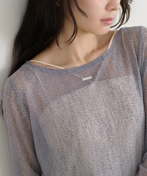 apres jour clair(アプレジュールクレア)の「【apres jour clair】シアープレート付きトップス(Tシャツ/カットソー・レディース・ブラック/ブラウン系その他/アイボリー/ライトブルー/オフホワイト・フリー/X-LARGE)」の5枚目の写真