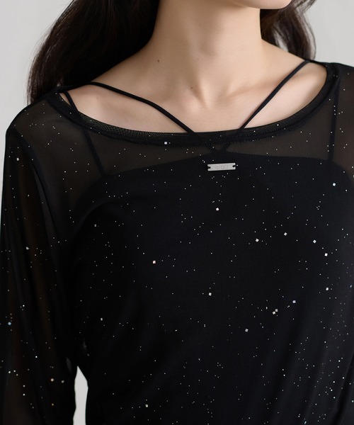 apres jour clair(アプレジュールクレア)の「【apres jour clair】シアープレート付きトップス(Tシャツ/カットソー・レディース・ブラック/ブラウン系その他/アイボリー/ライトブルー/オフホワイト・フリー/X-LARGE)」の3枚目の写真