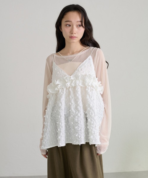 apres jour clair(アプレジュールクレア)の「【apres jour clair】シアープレート付きトップス(Tシャツ/カットソー・レディース・ブラック/ブラウン系その他/アイボリー/ライトブルー/オフホワイト・フリー/X-LARGE)」の16枚目の写真