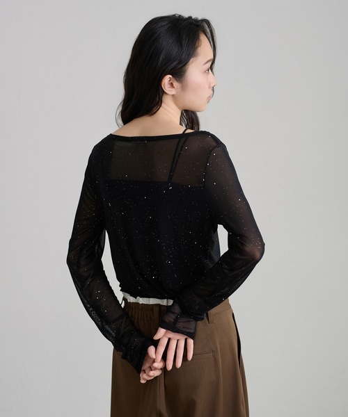 apres jour clair(アプレジュールクレア)の「【apres jour clair】シアープレート付きトップス(Tシャツ/カットソー・レディース・ブラック/ブラウン系その他/アイボリー/ライトブルー/オフホワイト・フリー/X-LARGE)」の7枚目の写真