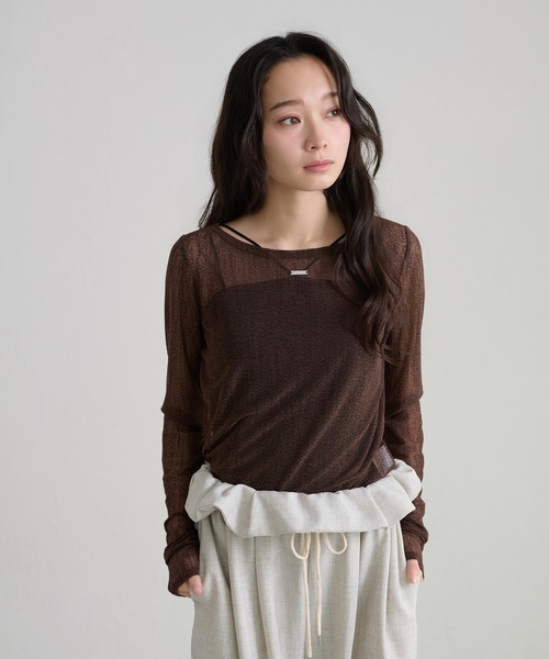 apres jour clair(アプレジュールクレア)の「【apres jour clair】シアープレート付きトップス(Tシャツ/カットソー・レディース・ブラック/ブラウン系その他/アイボリー/ライトブルー/オフホワイト・フリー/X-LARGE)」の22枚目の写真