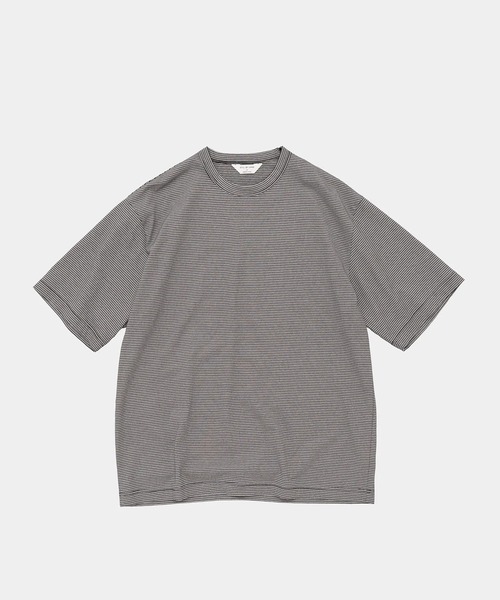STILL BY HAND(スティルバイハンド)の「【STILL BY HAND】Striped t-shirt(Tシャツ/カットソー・メンズ・ブラック/グレー・46/48)」の1枚目の写真