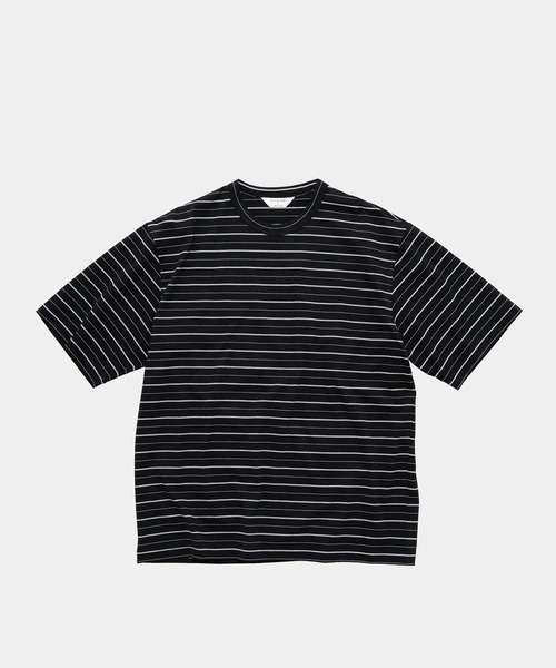 STILL BY HAND(スティルバイハンド)の「【STILL BY HAND】Striped t-shirt(Tシャツ/カットソー・メンズ・ブラック/グレー・46/48)」の2枚目の写真