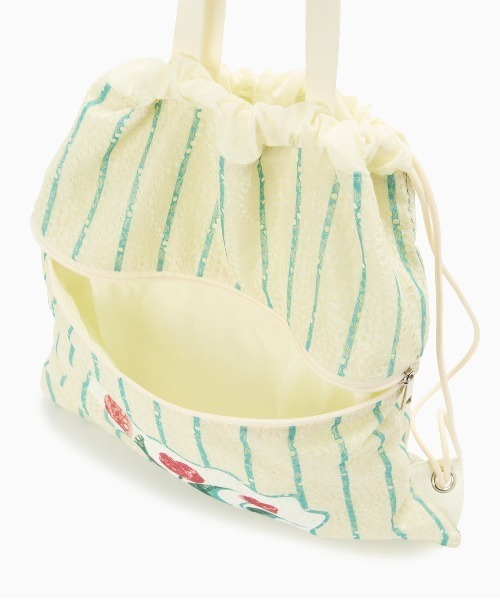 Casselini（キャセリーニ）の「Casselini(キャセリーニ)レースチューリップナップサック（バックパック/リュック・レディース・ピンク/グレー/アイボリー・FREE）」の6枚目の写真