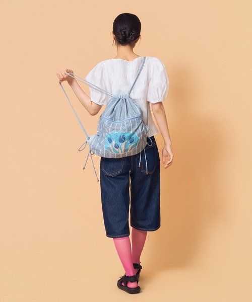 Casselini(キャセリーニ)の「Casselini(キャセリーニ)レースチューリップナップサック(バックパック/リュック・レディース・ピンク/グレー/アイボリー・FREE)」の17枚目の写真