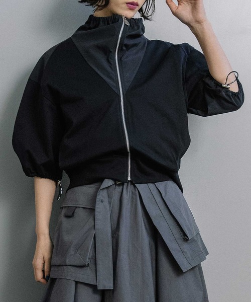 MARECHAL TERRE（マルシャルテル）の「【UVカット/接触冷感/吸水速乾/防シワ】ライトブルゾン（ブルゾン・レディース・ブラック/オフホワイト/チャコールグレー/ネイビー・MEDIUM）」の2枚目の写真