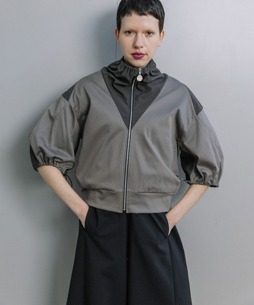 MARECHAL TERRE（マルシャルテル）の「【UVカット/接触冷感/吸水速乾/防シワ】ライトブルゾン（ブルゾン・レディース・ブラック/オフホワイト/チャコールグレー/ネイビー・MEDIUM）」の14枚目の写真