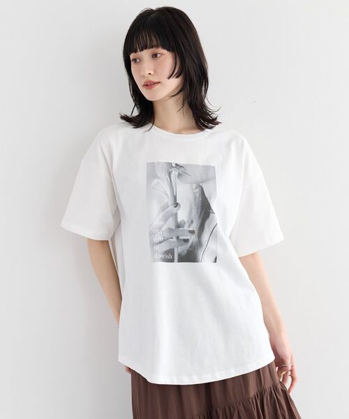 YECCA VECCA(イェッカヴェッカ)の「【UVカット】フォトプリントTee(Tシャツ/カットソー・レディース・ブラック/オフホワイト・FREE)」の13枚目の写真