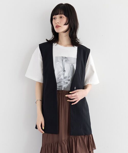 YECCA VECCA(イェッカヴェッカ)の「【UVカット】フォトプリントTee(Tシャツ/カットソー・レディース・ブラック/オフホワイト・FREE)」の17枚目の写真