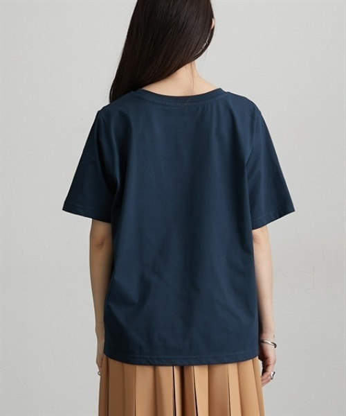 Soiunique（スワユニーク）の「【接触冷感・吸水速乾】　カレッジロゴデザイン半袖Ｔシャツ　［Soiunique］（Tシャツ/カットソー・レディース・ブラウン/ネイビー/ブラック・M/L/LL）」の14枚目の写真