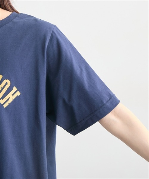 Soiunique（スワユニーク）の「【接触冷感・吸水速乾】　カレッジロゴデザイン半袖Ｔシャツ　［Soiunique］（Tシャツ/カットソー・レディース・ブラウン/ネイビー/ブラック・M/L/LL）」の12枚目の写真