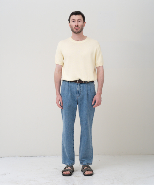 MANNERGRAM(マナーグラム)の「ソフトコットン100 3PLY ラウンド 半袖ニット アイボリー(ニット/セーター・メンズ・その他・LARGE/X-LARGE)」の2枚目の写真
