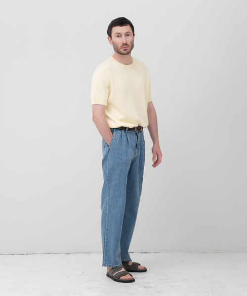 MANNERGRAM(マナーグラム)の「ソフトコットン100 3PLY ラウンド 半袖ニット アイボリー(ニット/セーター・メンズ・その他・LARGE/X-LARGE)」の4枚目の写真