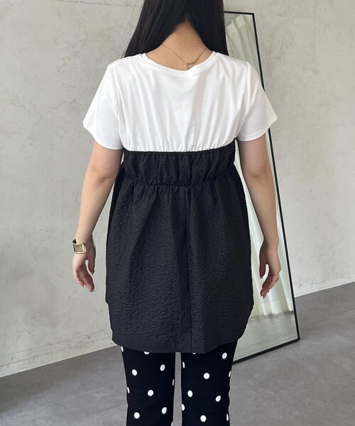 prose verse（プロズヴェール）の「ジャガードビスチェドッキングＴシャツ（Tシャツ/カットソー・レディース・オフホワイト/ブラック・LARGE/MEDIUM）」の19枚目の写真