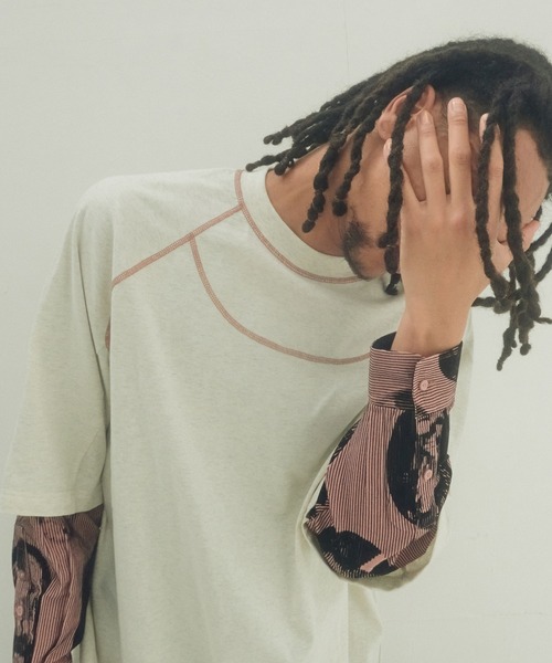 STOF(ストフ)の「Anarchy/Flocky Layer Tee(Tシャツ/カットソー・メンズ・ブラック/ホワイト・M/S)」の1枚目の写真