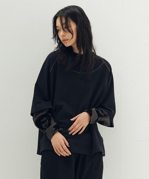STOF(ストフ)の「Anarchy/Flocky Layer Tee(Tシャツ/カットソー・メンズ・ブラック/ホワイト・M/S)」の2枚目の写真