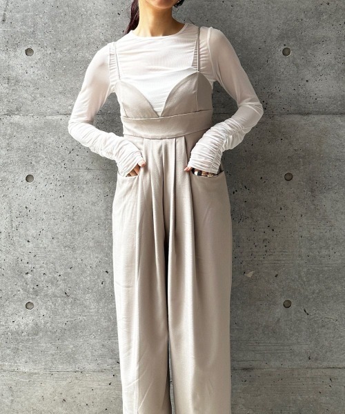 CIEL'AIR(シエルエアー)の「SHEER SHIRRING PO(シアーシャーリングプルオーバー)(Tシャツ/カットソー・レディース・ブラック/オフホワイト・FREE)」の6枚目の写真