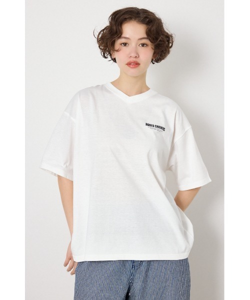 RODEO CROWNS WIDE BOWL(ロデオクラウンズワイドボウル)の「エンボスロゴVネックTシャツ(Tシャツ/カットソー・レディース・オフホワイト/ピンク/ブラック/サックスブルー・MEDIUM/LARGE)」の12枚目の写真