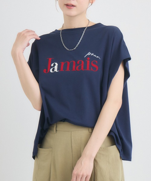 KATHARINE ROSS(キャサリンロス)の「【綿100%】JamaisフレンチTシャツ(Tシャツ/カットソー・レディース・ネイビー/チャコールグレー/オフホワイト・FREE)」の3枚目の写真