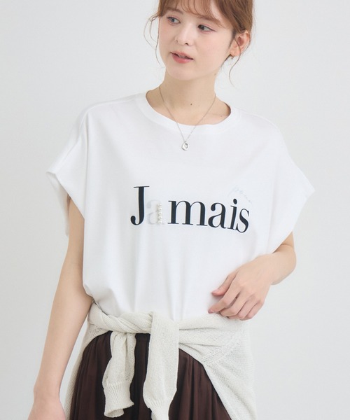 KATHARINE ROSS(キャサリンロス)の「【綿100%】JamaisフレンチTシャツ(Tシャツ/カットソー・レディース・ネイビー/チャコールグレー/オフホワイト・FREE)」の2枚目の写真