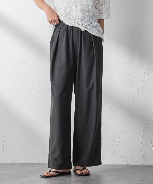 MAYSON GREY(メイソングレイ)の「【一瞬で楽とキレイを叶える】タンブラーブッチャーイージーワイドパンツ≪セットアップ対応≫(その他パンツ・レディース・ブラック/ブラウン/ベージュ/イエロー・M)」の6枚目の写真