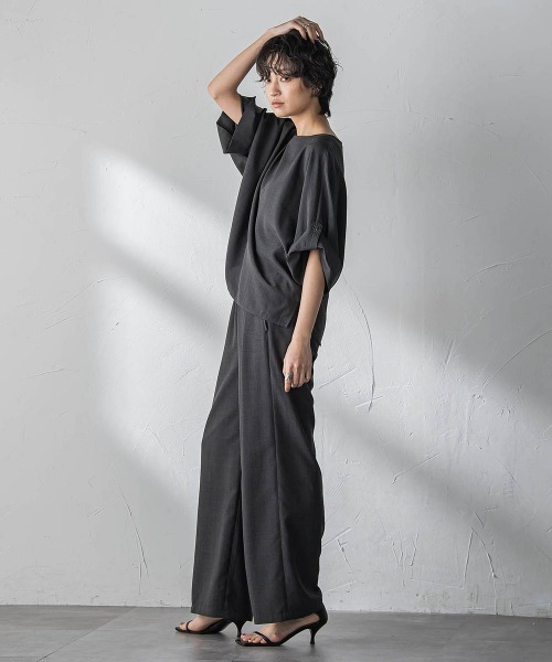 MAYSON GREY(メイソングレイ)の「【一瞬で楽とキレイを叶える】タンブラーブッチャーイージーワイドパンツ≪セットアップ対応≫(その他パンツ・レディース・ブラック/ブラウン/ベージュ/イエロー・M)」の11枚目の写真