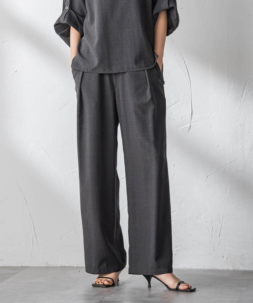 MAYSON GREY(メイソングレイ)の「【一瞬で楽とキレイを叶える】タンブラーブッチャーイージーワイドパンツ≪セットアップ対応≫(その他パンツ・レディース・ブラック/ブラウン/ベージュ/イエロー・M)」の10枚目の写真